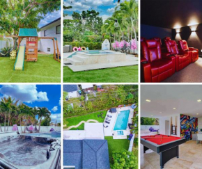 Luxury Retreat with Cinema, Game Table, Pool, Jacuzzi , Giant Chess, 8 Beds